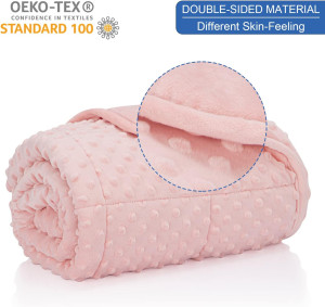 Kids Weighted Blanket Twin 7lbs (41"×60",Pink) Bre...