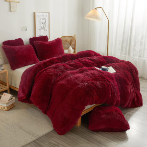 XeGe Cozy Plush Shaggy Duvet Cover, 1PC Faux Fur F...