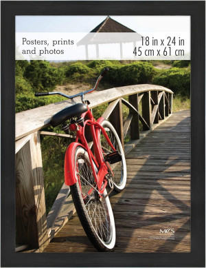 MCS Museum Poster Frame 18x24 Onyx Woodgrain, Vert...