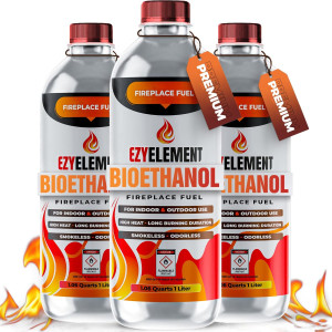Bioethanol Fireplace Fuel 3 x 1 Liter - Clean Burn...