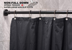BRIOFOX Shower Curtain Rod 43-73 Inches Matte Blac...