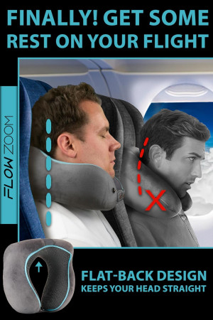 Travel Pillow Memory Foam - Airplane Neck Pillow f...
