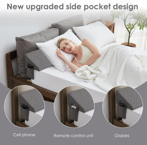Bed Wedge Pillow for Headboard - Bed Gap Filler Ki...