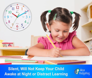 Telling Time Teaching Clock, 10 inch Silent Non Ti...