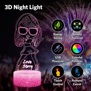 3D Night Light Gifts: Fans Merch, Table Lamp with...