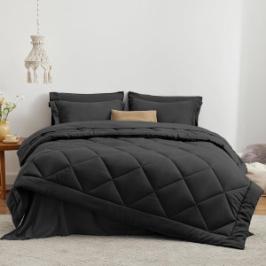 Love's Cabin King Size Comforter Set - Black, 7-Pi...