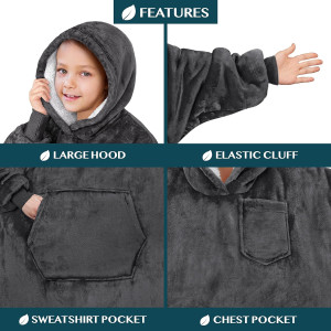 PAVILIA Wearable Blanket Sweatshirt Kids Boy Girl,...