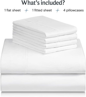 LuxClub 6 PC Queen Sheet Set, Rayon Made from Bamb...