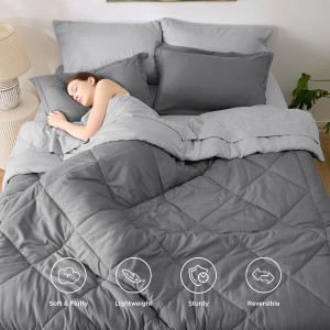 Bedsure Queen Comforter Set - 7 Pieces Reversible...