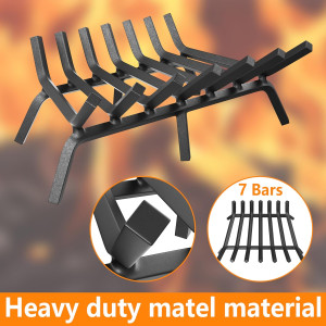 Mr IRONSTONE Fireplace Grate 24 inch Solid Steel H...