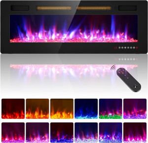 50 inches Electric Fireplace-Wall Fireplace for Li...