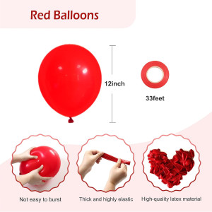 FOTIOMRG Red Balloons 12 inch, 50 Pack Red Latex P...