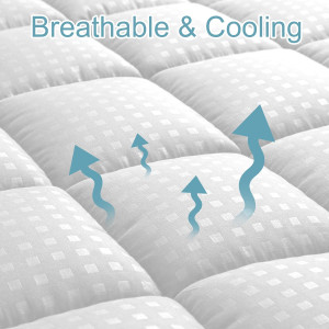 HYLEORY King Mattress Pad Quilted Fitted Mattress...