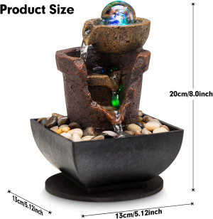 Tabletop Fountain Indoor Waterfall Meditation Foun...