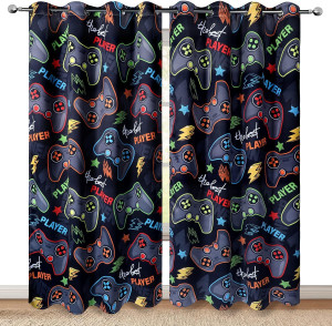 Gamer Gamepad Blackout Curtains Kids Boys Teens Be...