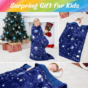 Glow Minky Kids Weighted Blanket 7 lbs, Glow in Da...