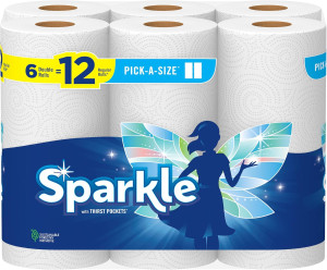 Sparkle Pick-A-Size Paper Towels, 6 Double Rolls =...