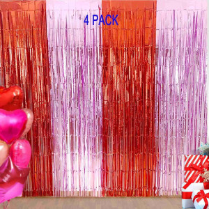 Valentines Backdrop Decorations - 4 Pack of 3.2x8....