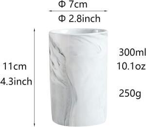 Marble pattern ceramic cup creative tooth cylinder...