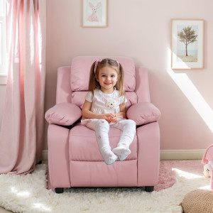 JC Home Macaron Kids Reclining Chair Leather Recli...