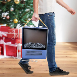 Electric Fireplace Heater, 1500W Portable Space He...