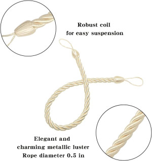 BEL AVENIR Curtain Ropes Tiebacks Tie-Backs, Curta...