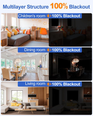 118" x 57" Blackout Curtains for Bedroom - 100% Bl...