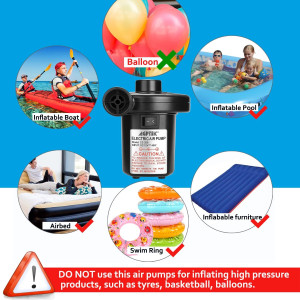 AGPTEK Electric Air Pump with 3 Nozzles, 110V AC/1...