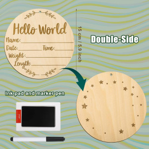 Baby Announcement Sign, 5.9 Inch Round Baby Nurser...