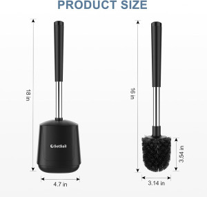 SetSail Toilet Brush and Holder, Self Closing Lid...