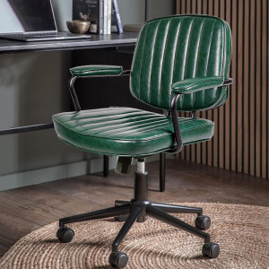 Arts Wish Mid Century Office Chair, Green Leather...