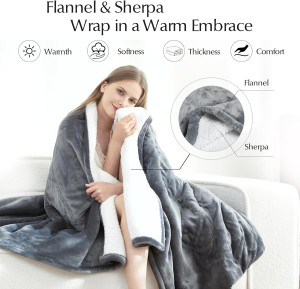Electric Heated Blanket Twin Size, Soft and Cozy T...