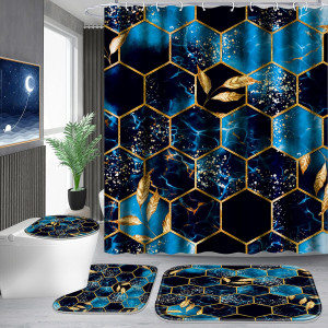 Poedist 4 Pcs Bathroom Shower Curtain Set,Bathroom...
