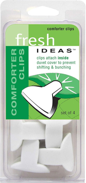 FRESH IDEAS Padded Duvet Clips (4-Pack) - Secure B...