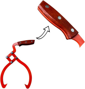 Wood Handle 2 Claw Skidding Tongs Non-Slip Grip, L...