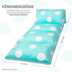 Butterfly Craze Floor Pillow Case, Mattress Bed Lo...