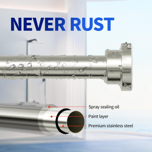 Shower Curtain Rod, 1" Diameter Heavy Duty Tension...