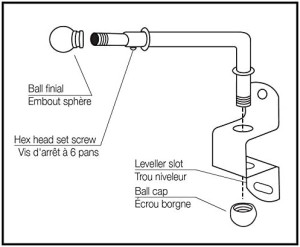 Pair of Swing Arm with Ball Finial, 24 by 38-Inch,...