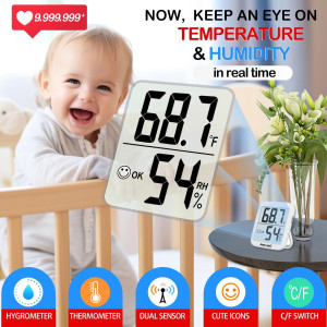 Antonki Room Thermometer Indoor Hygrometer, Humidi...
