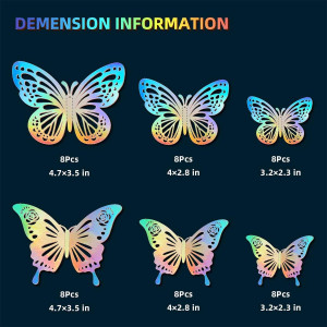 Laser Butterfly Wall Decor,48Pcs 2 Styles 3 Sizes,...