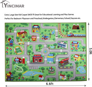 Kids Carpet Playmat Rug,6.6x5.0 ft Extra Large Cit...