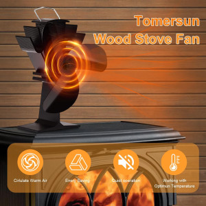 3 Blades Heat Powered Stove Fan for Wood/Log Burne...
