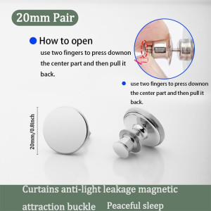 8 Pairs Magnetic Curtain Clips,Double Sided Magnet...