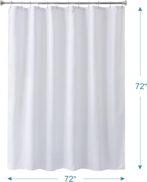 Amazer White Shower Liner Cloth Waterproof, Soft W...