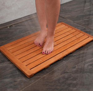 Utoplike (32"x18" Teak Wood Bath Mat, Shower Mat f...