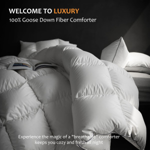 Luxury White Down Comforter King Size - All Down F...