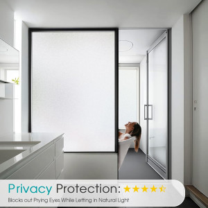 Coavas Window Privacy Film Frosted Glass Static Cl...