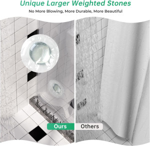 AmazerBath Plastic Shower Curtain, 72 x 78 Inches...