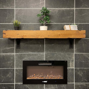 Fireplace Mantel, Distressed, Rustic,1 tier Floati...