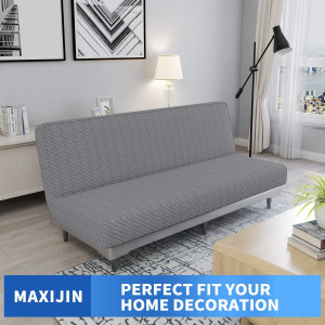 MAXIJIN Newest Jacquard Futon Cover Stretch Armles...
